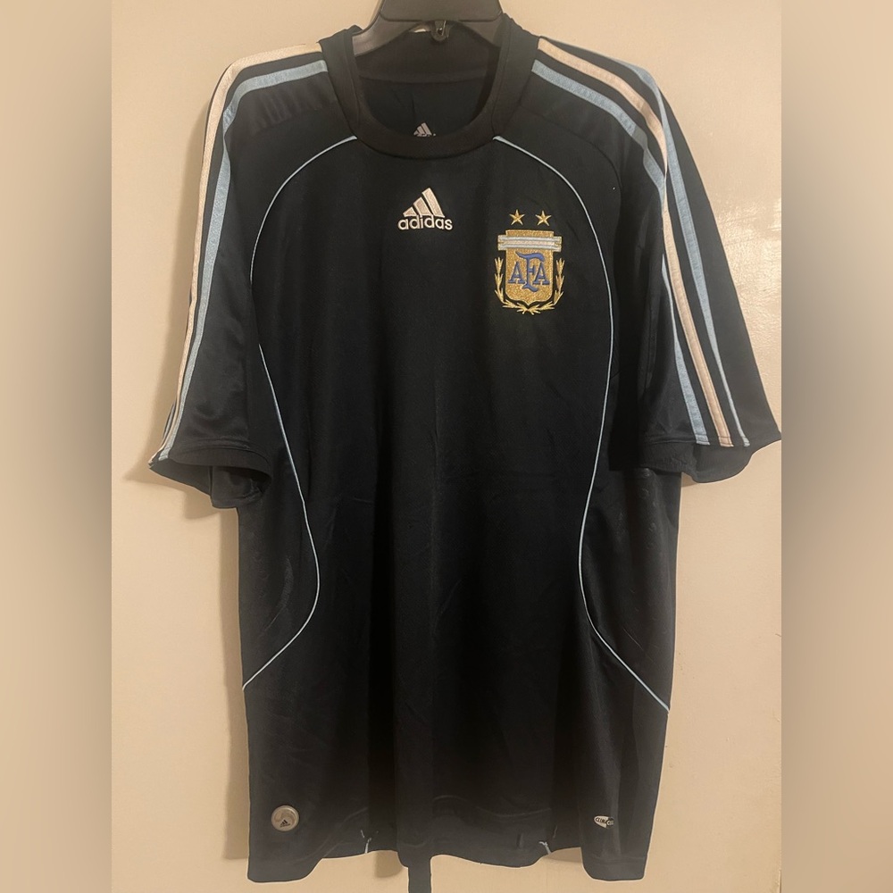 Adidas Argentina Jersey XL 2008/2009 Black and Blue Argentina Football Jersey